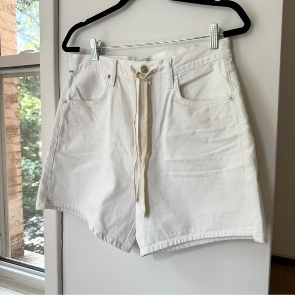 New Citizens of Humanity Brynn Drawstring Jean Shorts in Fresco White 27 - Picture 14 of 14